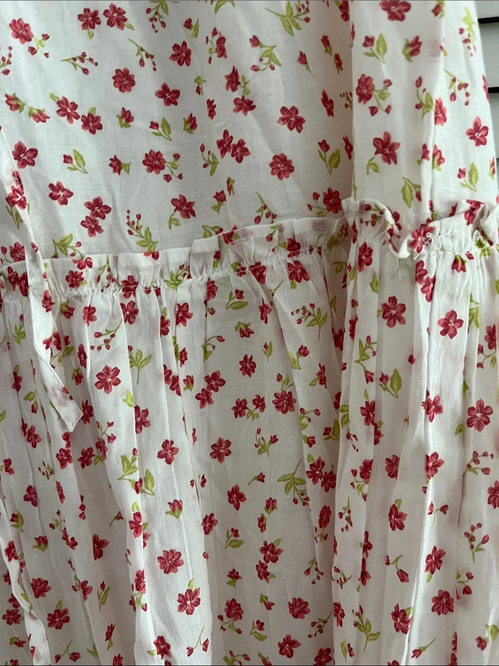 Japna Cream Maxi Skirt with Pink Floral Print